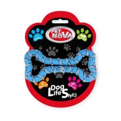 PET NOVA DOG LIFE STYLE Kauspielzeug Seil Knochen Minze Aroma 20cm Blau