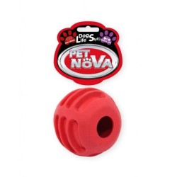 PET NOVA DOG LIFE STYLE Kauspielzeug Leckerlieball Rindfleisch Geschmack 6cm rot