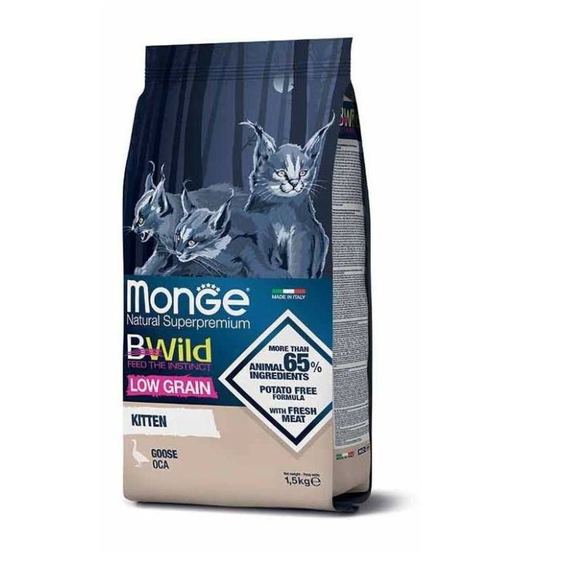 MONGE BWild Cat Kitten mit Gans 1,5 kg