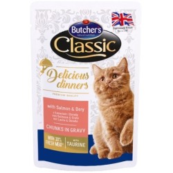 BUTCHER'S Classic Delicious Dinners mit Lachs und Goldbrasse in Sauce 100 g