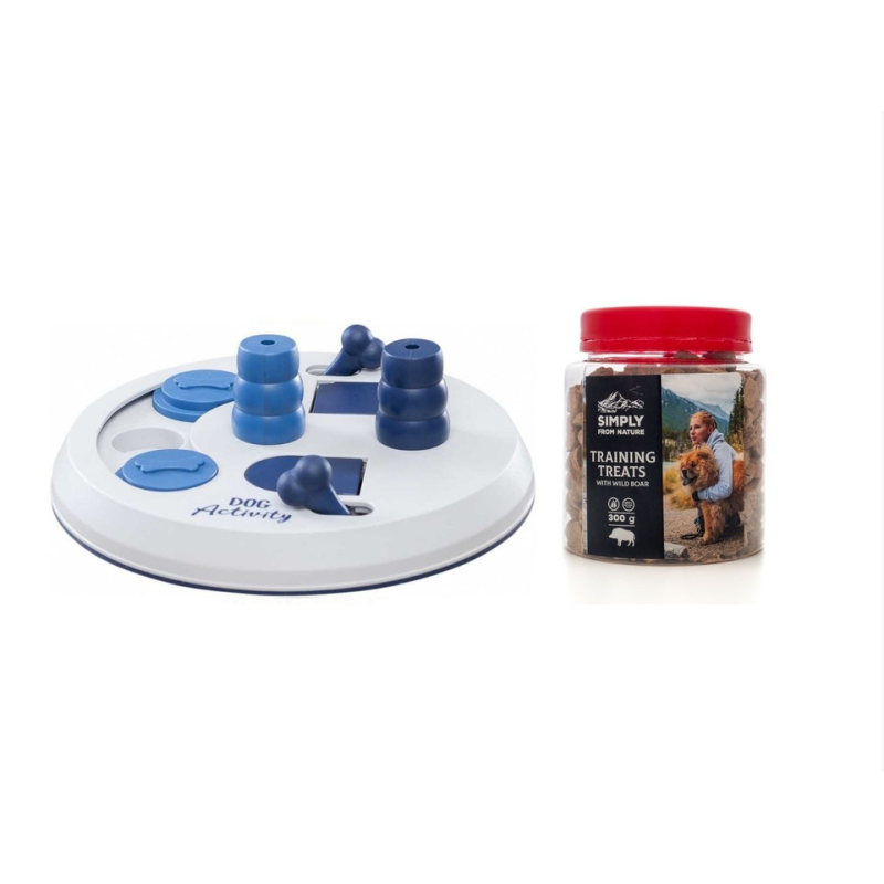 TRIXIE Weihnachtsset für Hunde Flip Board Strategiespiel und  Trainingsleckerli mit Wildschwein 300g