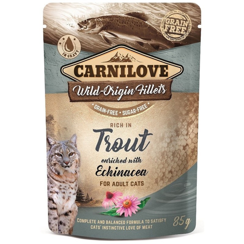 CARNILOVE Trout  und  Echinacea 24 x 85 g Katzennassfutter Forelle und Echinacea