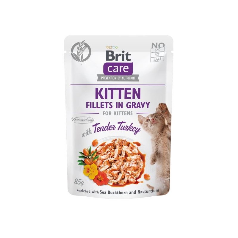 BRIT Care Fillets in gravy KITTEN Tender Turkey 24 x 85 g