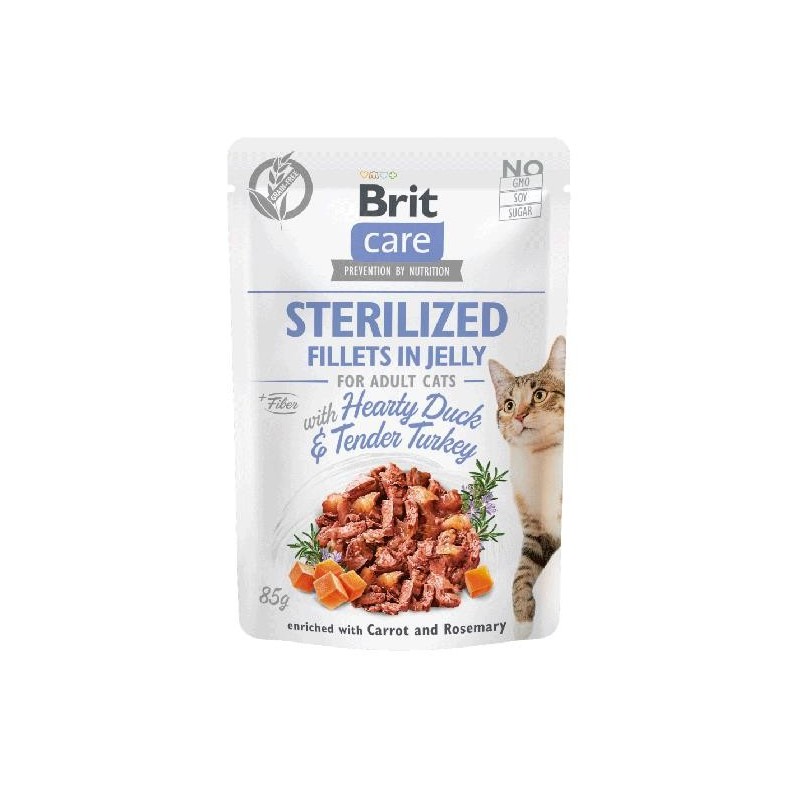 BRIT Care Sterilized Fillets Hearty Duck  und  Tender Turkey in Jelly 24 x 85 g