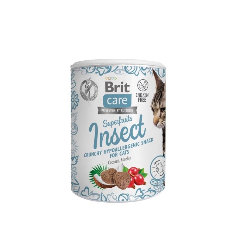 BRIT Care Cat Snack Superfruits Insect with Coconut Oil and Rosehips 100 g