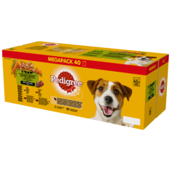 PEDIGREE Adult Hundenassfutter für ausgewachsene Hunde im Portionsbeutel verschiedene Sorten 40x100g