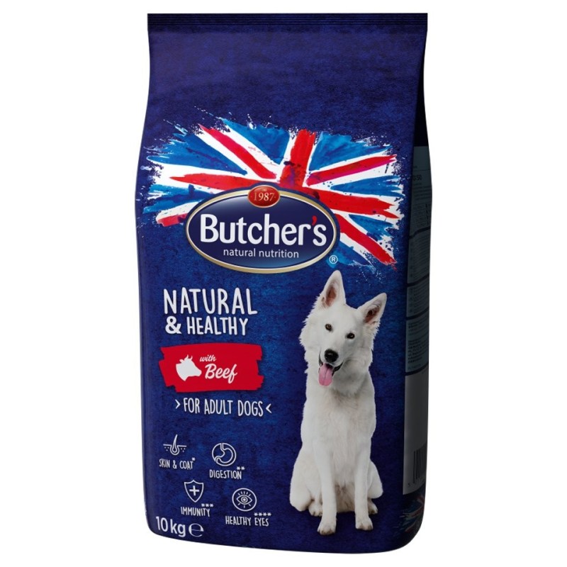 BUTCHER'S Natural und Healthy Trockenfutter für Hunde mit Rindfleisch 10 kg