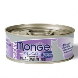 MONGE Delicate Cat Hühnchen mit Omelett und Sardellen 80 g