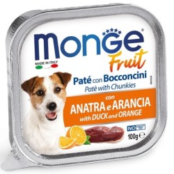 MONGE Fruit Dog Pastete mit Ente und Orange 100g