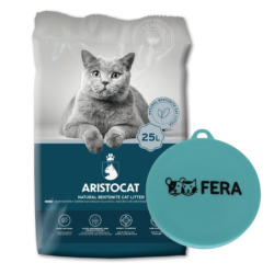 ARISTOCAT Bentonite Plus natürliches Bentonit Katzenstreu 25 l und  Universal-Dosendeckel