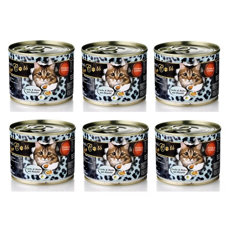 O'CANIS for Cats-Huhn, Lachs  und  Distelöl 6 x 200g