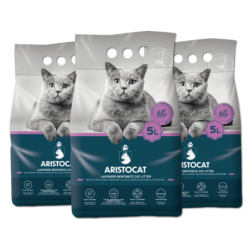 ARISTOCAT Bentonite Plus Bentonit Katzenstreu Lavendel 15 l (3 x 5 l)