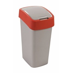 CURVER Mülleimer FLIP BIN 50L silber/rot