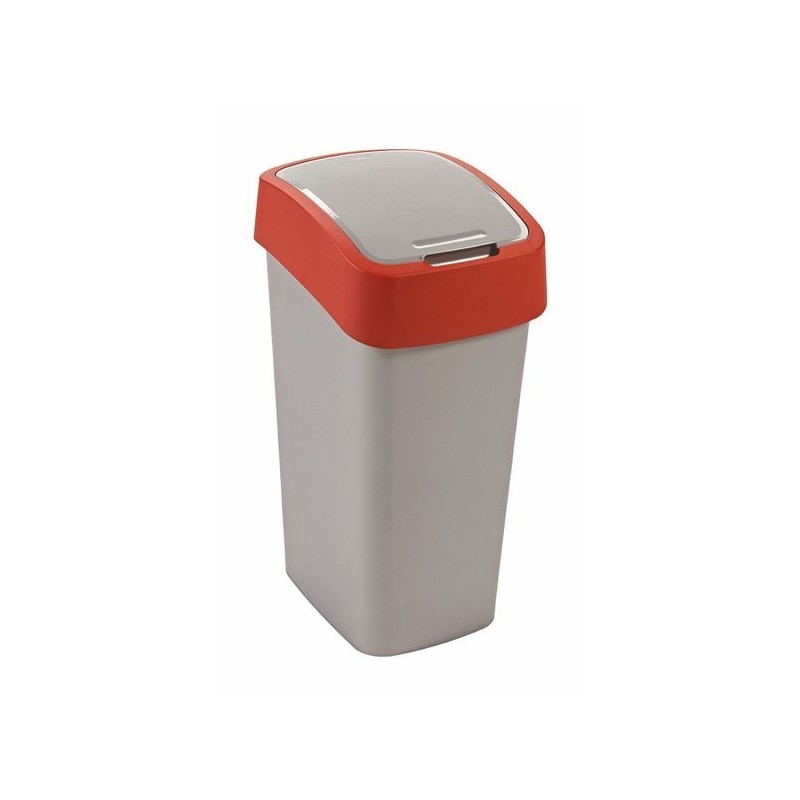 CURVER Mülleimer FLIP BIN 50L silber/rot