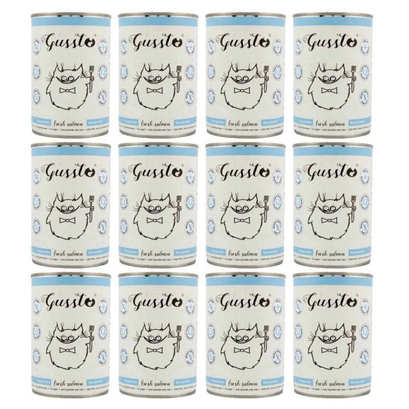 GUSSTO Cat Fresh Salmon 400 g x 12