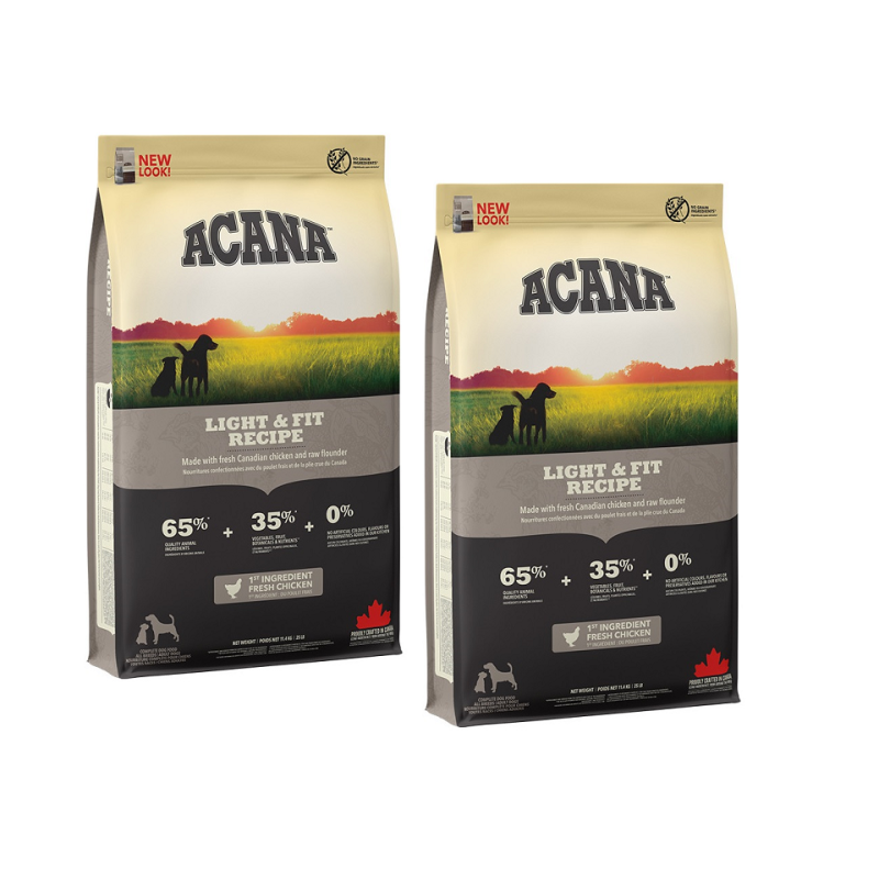 ACANA Light  und  Fit Dog 22.8 kg (2 x 11.4 kg)