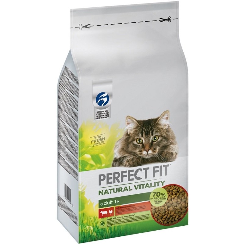 PERFECT FIT Natural Vitality mit Rindfleisch und Huhn für ausgewachsene Katzen 6 kg