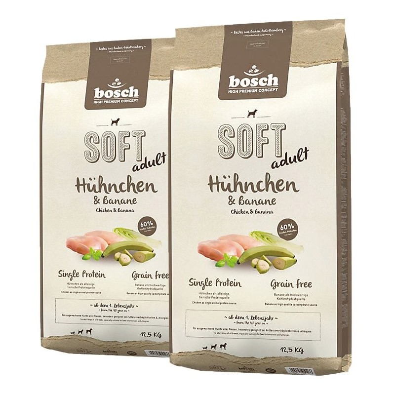 BOSCH SOFT ADULT Hühnchen  und  Banane 25 kg (2 x 12,5 kg)