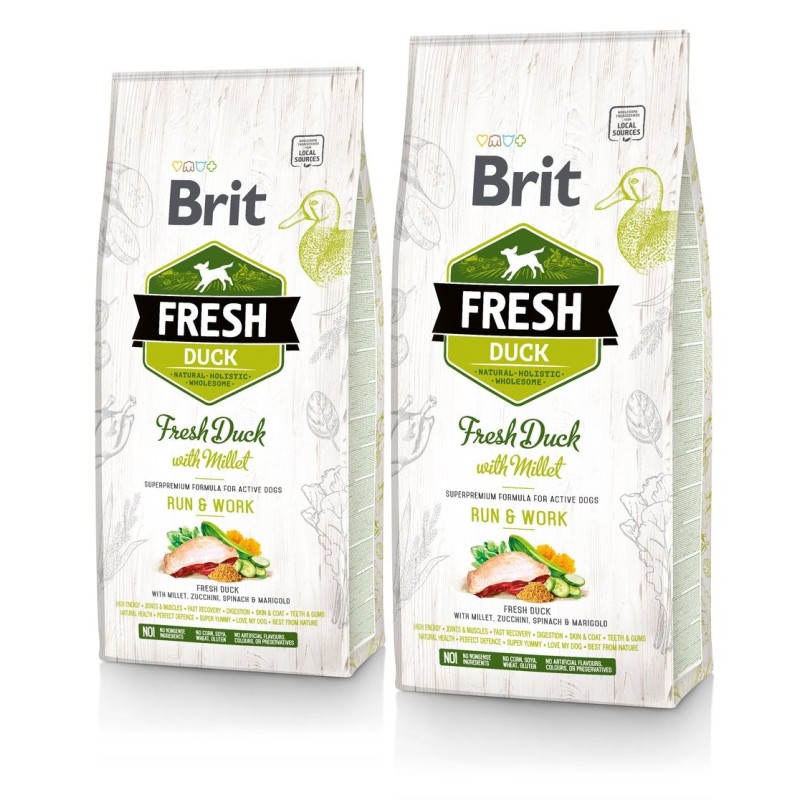 BRIT Fresh duck with millet active run  und  work 24 kg (2 x 12 kg)