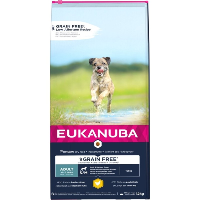 EUKANUBA Adult Grain Free S/M Kleine und mittlere Rassen 12 kg