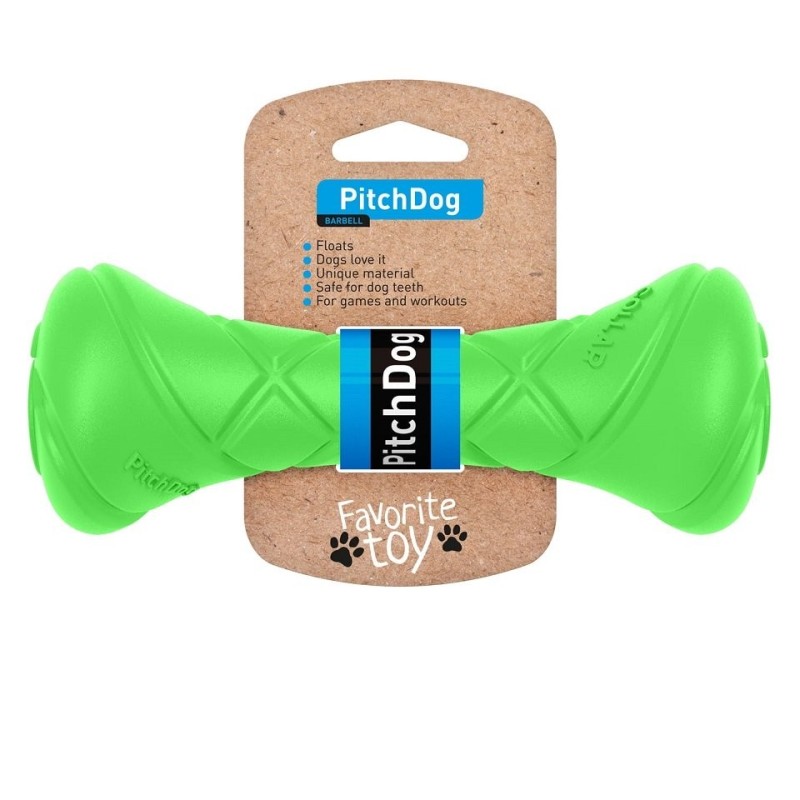 PULLER PitchDog Game barbell lime green lindgrüne Hundehantel 7x19 cm