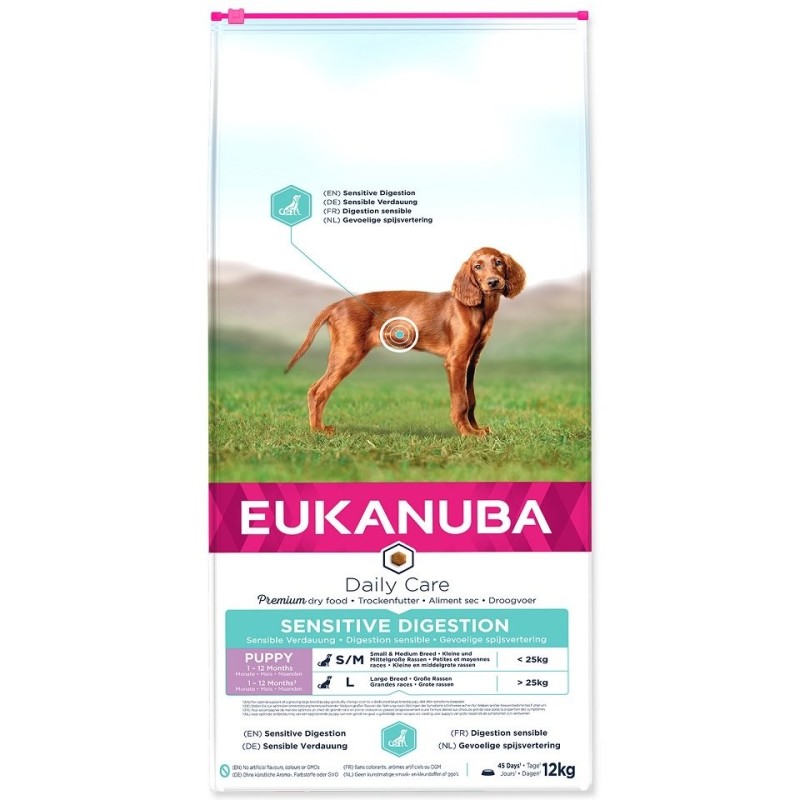 EUKANUBA Daily Care Sensitive Digestion Puppy Chicken 12 kg