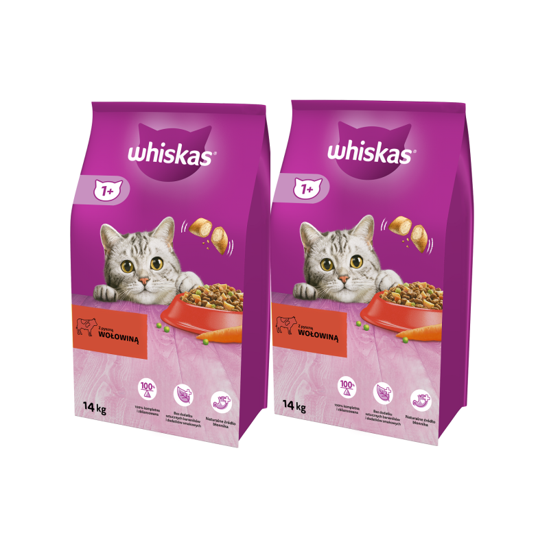 WHISKAS Adult Rind und Karotte 2x14kg