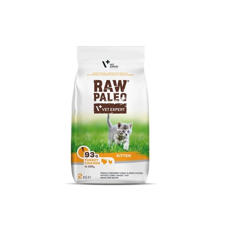 VETEXPERT Raw Paleo Kitten Turkey und Chicken für Kätzchen Truthahn, Huhn 2 kg