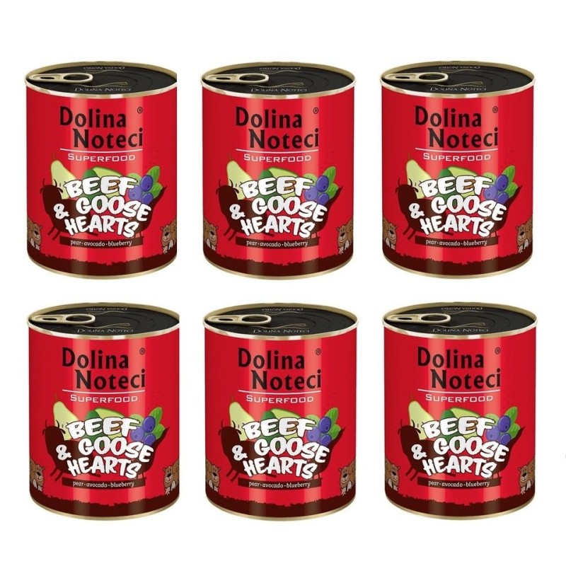 DOLINA NOTECI Premium SuperFood Rinder- und Gänseherzen 800 g x 6 Stück