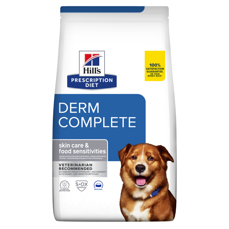 HILL'S Prescription Diet Canine Derm Complete 12 kg Futter zur Stärkung der Hundehaut