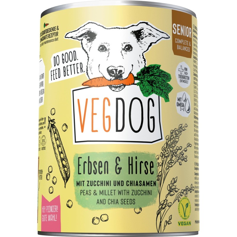 VEGDOG Senior Erbsen & Hirse - 400 g