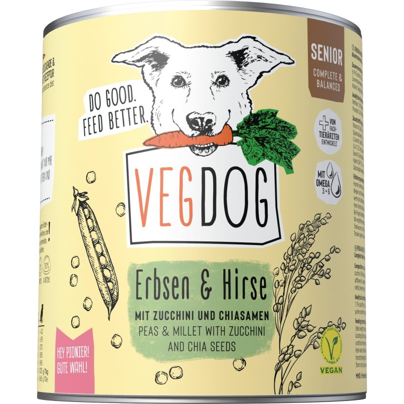 VEGDOG Senior Erbsen & Hirse - 800 g