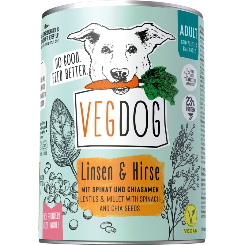 VEGDOG Adult Linsen & Hirse - 400 g