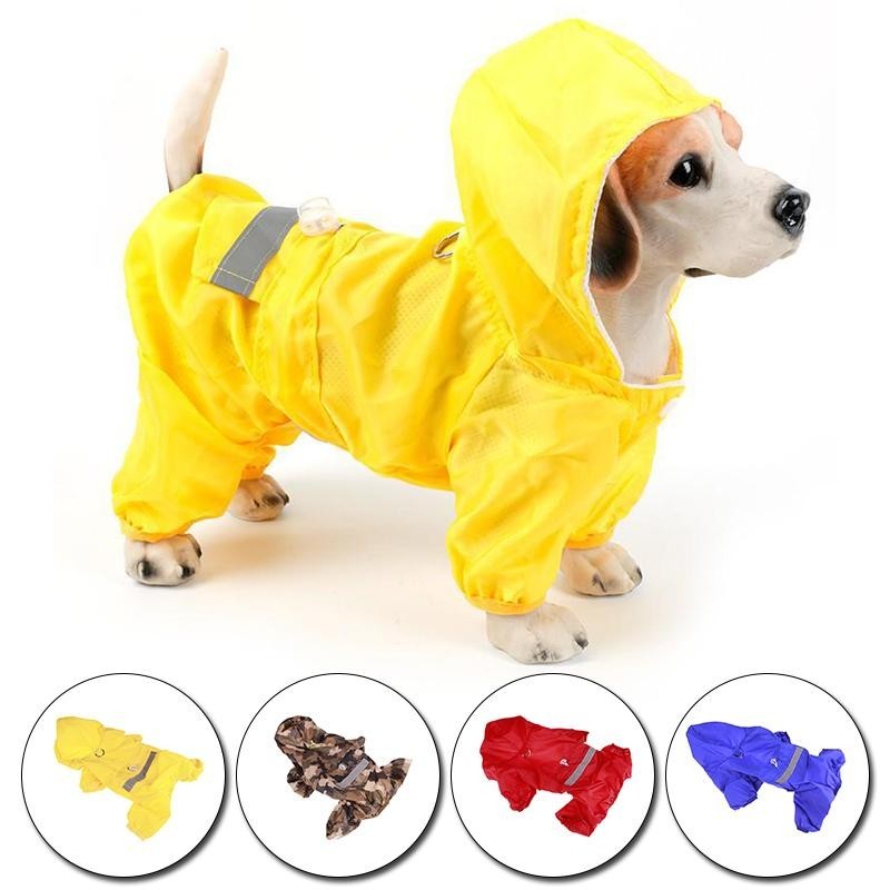 1PC Outdoor Tragen Haustier Overalls Reflektierende Wasserdichte Kordelzug zurück Hoody Hund Regenmantel Haustier Liefert