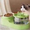 Cat Water Fountain and Food Bowl Dish Easy to Clean Sturdy Pet Feeder Raised Kitty