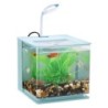 Kleines Aquarium, kleines Aquarium mit integrierter USB-Wasserpumpe, LED-Aquarienlicht, doppelte Verschmutzung