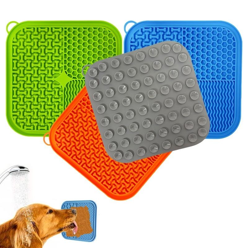 Pet Lick Silicone Mat for Dogs Pet Slow Food Plate Dog Bathing Distraction Silicone Dog Sucker Food Training Dog Feeder Suppl