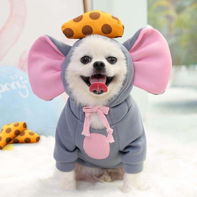 Hund Winter Warme Kleidung Niedliche Ente Form Plüsch Mantel Hoodies Haustier Kleidung für Bulldogge Chihuahua Haustier Pullo