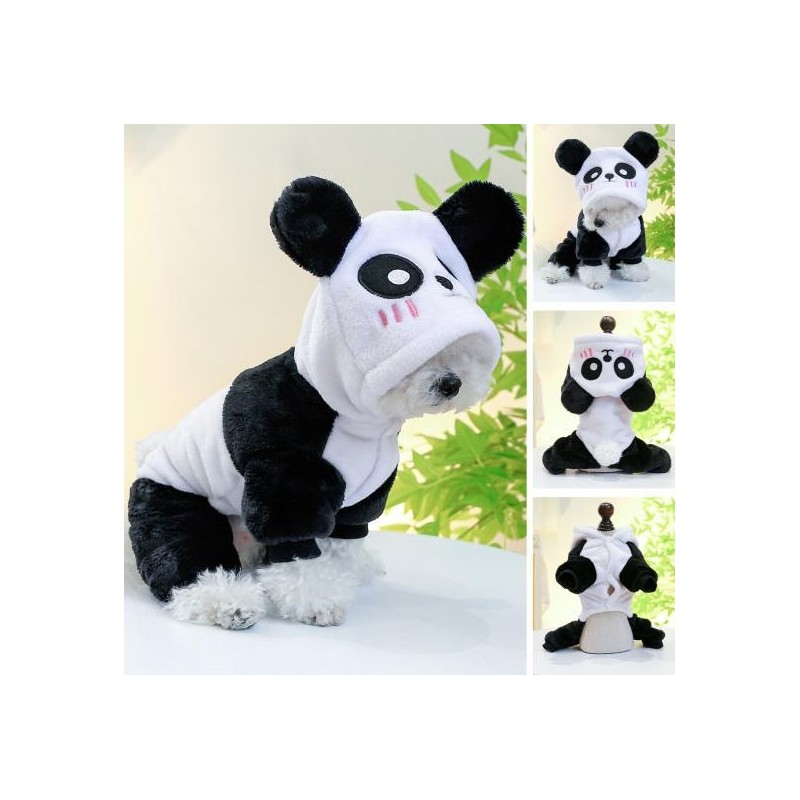 Haustier Overall Modische Panda Form Mit Kapuze Hund Mantel Warme Winter Vier Beinen