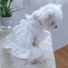 Spitzen-Bowknot-Dekor, künstliche fliegende Ärmel, Perlenkragen, Haustier-Katze-Hunde-Kleid, Hunde-Prinzessin-Tüll-Kleid