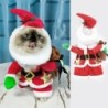 Weihnachtskostüm für Katzen mit Mütze, Weihnachtsmann-Sterngürtel-Kostüm für Haustiere, lustiges warmes Winteroutfit für Katz