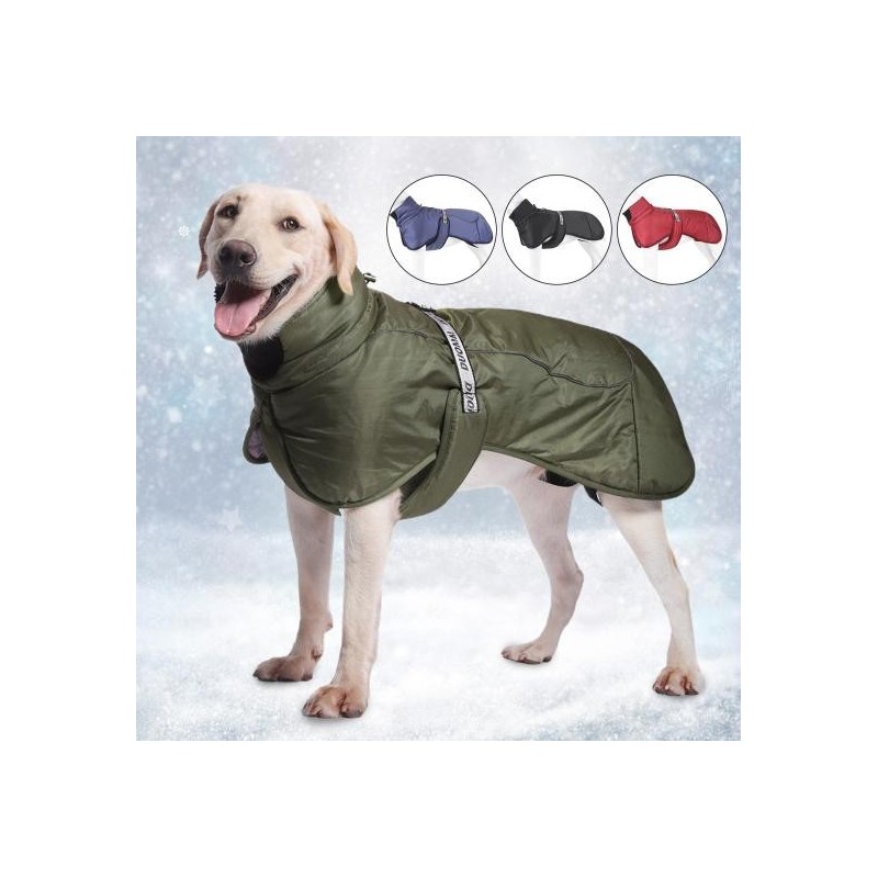 Hundejacke mit Abschleppring, reflektierender Streifen, Bauch straff, weich, bequem, winddicht, verdickt