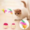 Pet cat paw grinding interactive play ball cat toy sisal shuttlecock ball toy colorful feather blanket ball