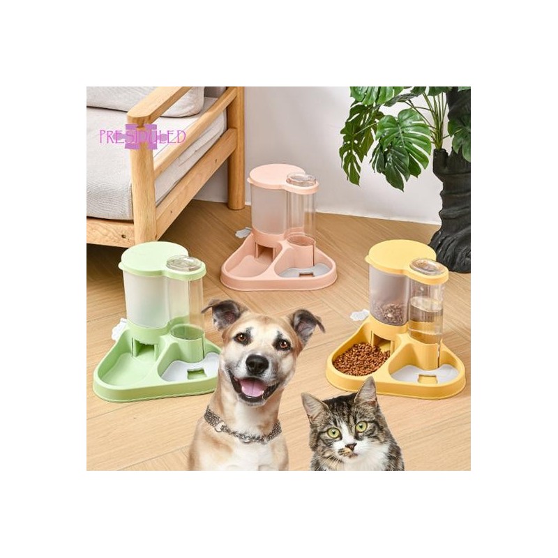 Haustier-Futterspender, praktisch, große Kapazität, transparent, 2-in-1-Katzen- und Hundefutter, Wasserspender, Haustierzubeh