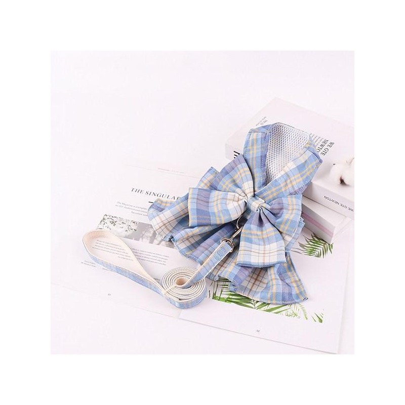 Ranboer Check Big Ribbon Geschirr-Set, Blau