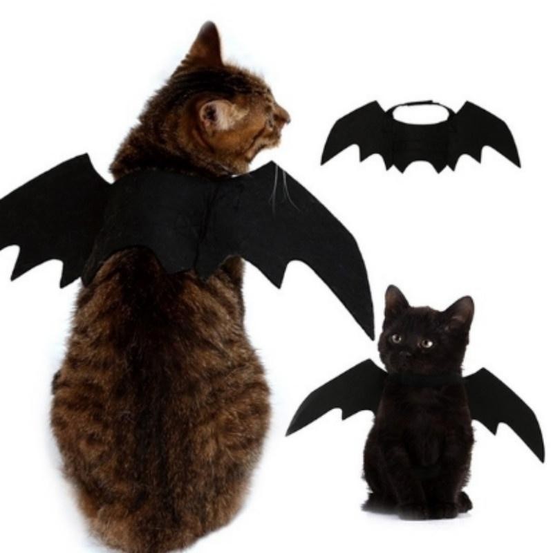 Haustier-Halloween-Cosplay-Kostüm für Hunde, Katzen, Welpen, Kätzchen, schwarze Fledermausflügel