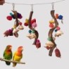 Bird Chew Toys, Multicolored Bird Parrot Toy, Natural Wood Corn Husks Parrot Hanging Cage Toy, Bird