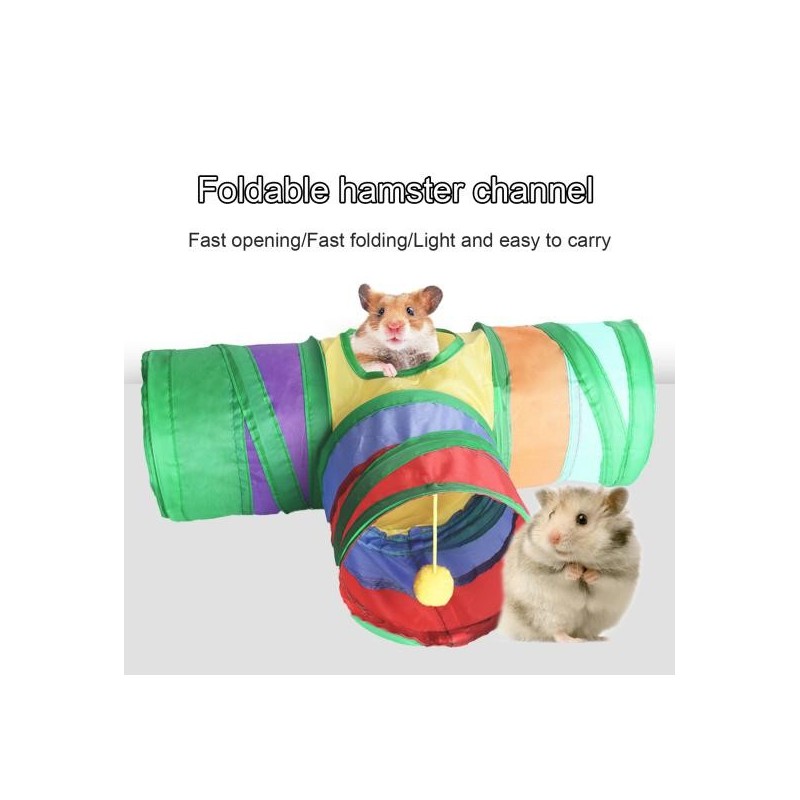 Hamster-Tunnel-Spielzeug, bunt, zum Aufhängen, Push-Ball, Dekor, faltbar, Tierversteck, Haustier-Versteck, Röhre, Spielspielz