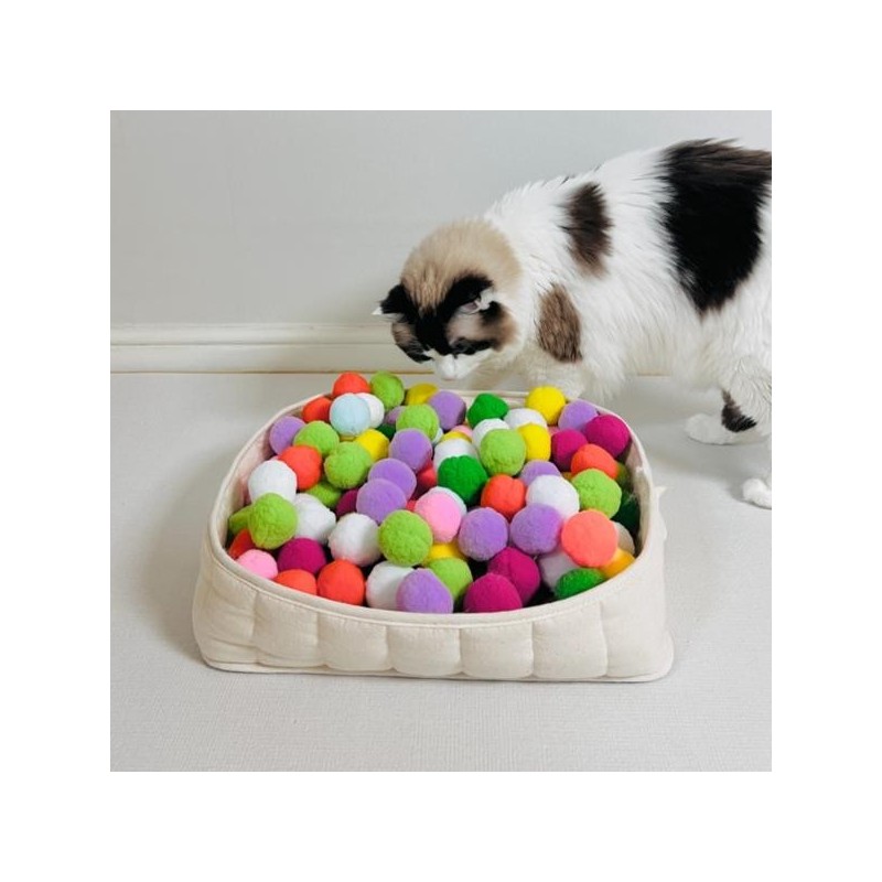 Petka cat toy wool ball 100P 4cm 1 pack, random color