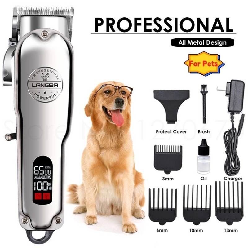 Profional Dog H Clipper Ganzmetall wiederaufladbarer Haustiertrimmer Katzenrasierer Schneiden Sie den Welpen Groomg Hcut Kit